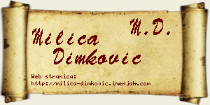Milica Dimković vizit kartica